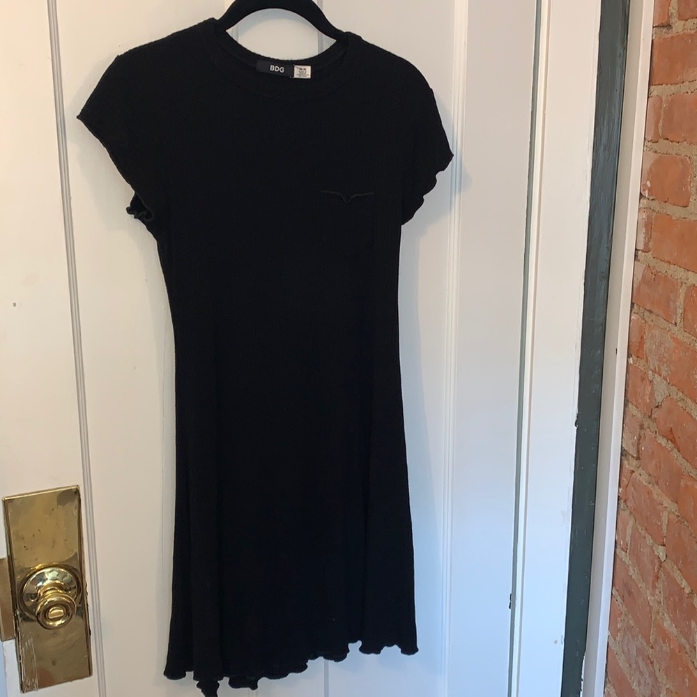 BDG - black, flowy/stretchy, short sleeve dress